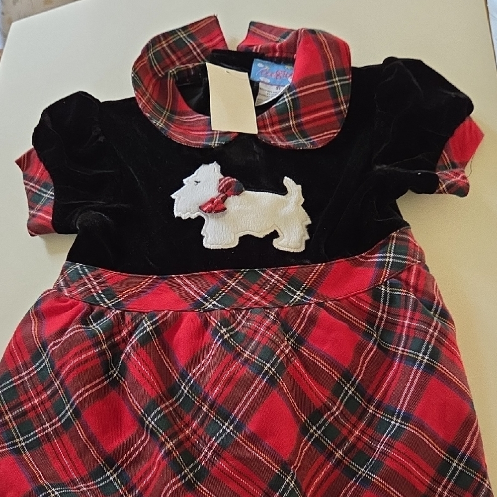 Plaid Red and Black Kids Formal Dress